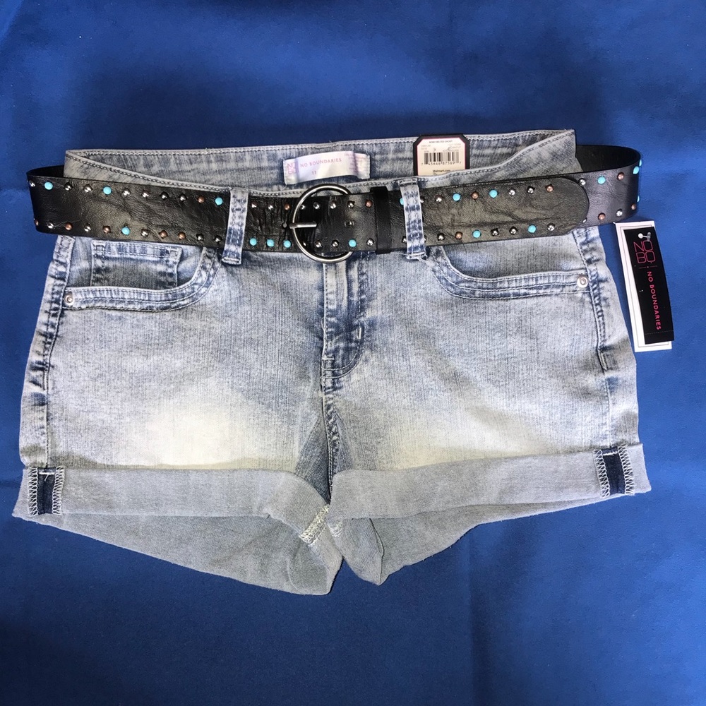 No boundaries faded demon belted shorts